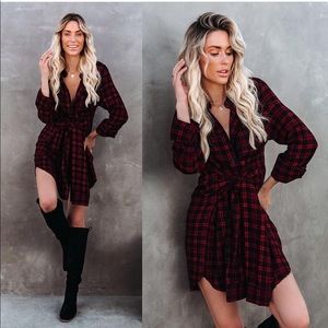 Vici Woodstock Cotton Plaid Tie Front Shirt from The Holiday Capsule. Large